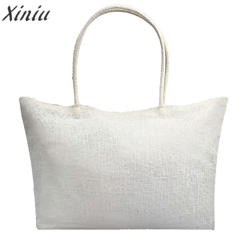 fashion Handbags Women Famous Brands Simple Candy Color Large Straw Beach Bags Women Casual Shoulder Bag high quality bolsa