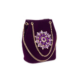 fashion Messenger Bags Women Embroidery Diamond Handbag Ladies Velve Shoulder Bag Elegan Autumn Floral Chain Bags