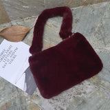 fashion winter faux fur women designer shoulder bag female clutch envelope bags plush purse sling messenger bags for Girls