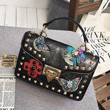 handbags bags women famous brands rive crossbody bag luxury embroidery bag designer pu leather shoulder bags high quality purse