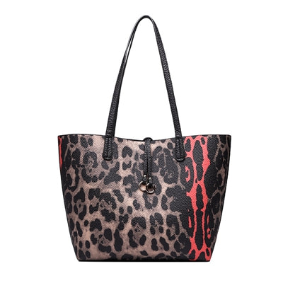 Woman Leopard Handbags Casual Tote Designer One Shoulder Shopping Bag Vintage Female Large Capacity Composite Bag