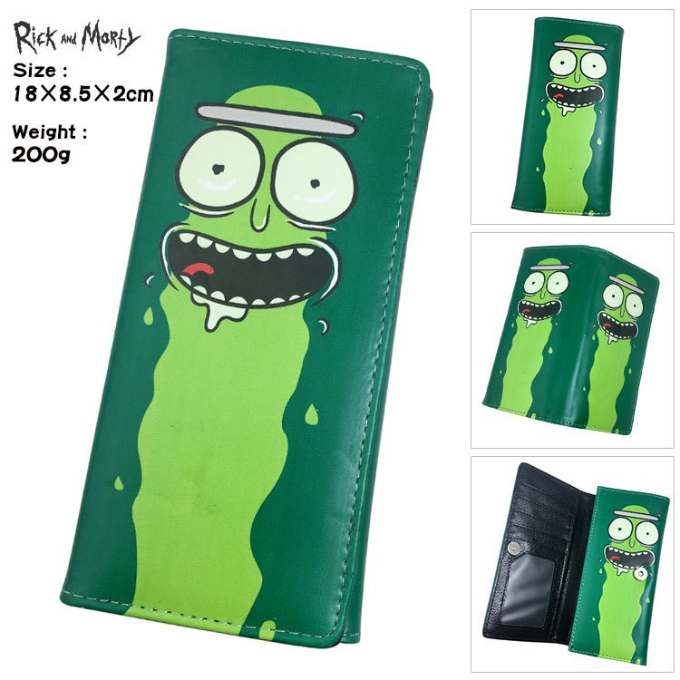 morty hidden-interlocking students long men and women in the color map PU leather walle purse walle card holder