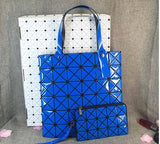 new fashion PVC Geometric folding women bag 2017 handbag large casual tote diamond lattice famous shoulder bags 10 colors