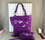 new fashion PVC Geometric folding women bag 2017 handbag large casual tote diamond lattice famous shoulder bags 10 colors