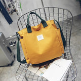 new simple retro canvas girls casual hand bag three handles cross body shoulder bag women fashion letter bags