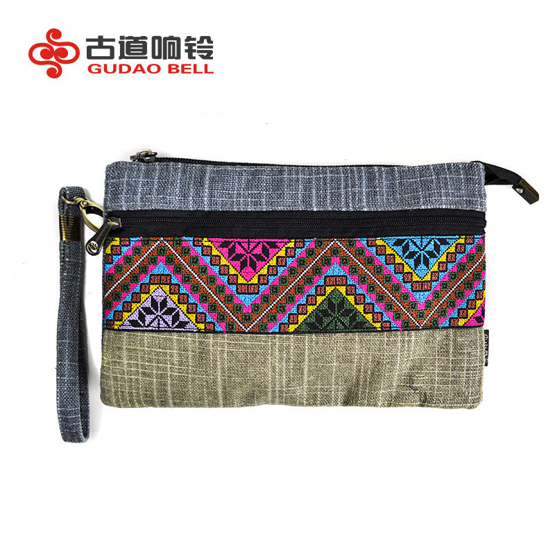 purse money bags new manufacturers supply China's breathable lightweig embroidery walle casual ladies canvas phone bag mini