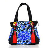 random pattern color 3 piece/pack female handbag totes embroidery handmade tassel bags Recruitmen agen free  ping