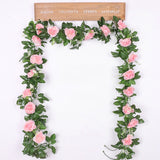 silk artificial rose vine hanging flowers for wall decoration rattan fake plants leaves garland romantic wedding home decoration