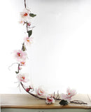 vine Artificial Magnolia flower cane fake flower branches wedding flower wreath string magnolia silk flowers Wedding Decoration