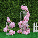 wedding hotel outdoor decoration sakura flower Artificial cherry blossoms flower wall silk wisteria vines flower garland Hanging