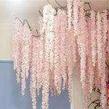 wisteria Garland Artificial Silk Flower Vine For Home Wedding Garden Decoration Rattan Hanging Wall Fake Flowers